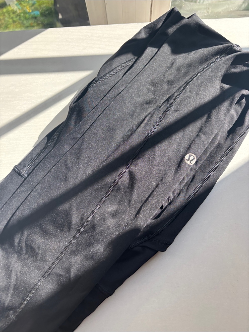 lululemon athletica Black Leggings with Reflective Logo
